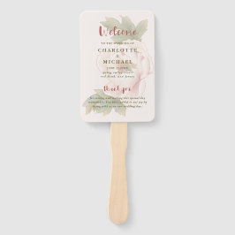 Leque Mão do Programa de Casamento Floral Rosa-Esmagada 