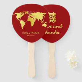 Leque Mapa mundial destino casamento chinês