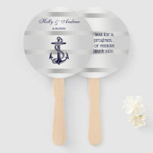 Marinho Náutico Prata de Âncora Azul Wt BG Casamen