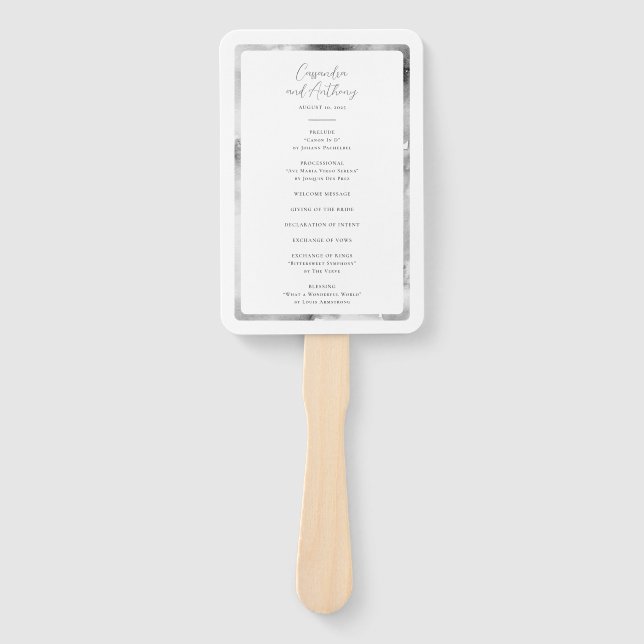 Leque Mármaco branco e preto elegante (Frente)