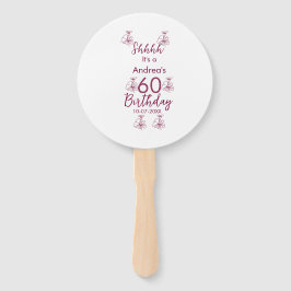 Leque Marron white mauve shhhh 60.º aniversário nome flo