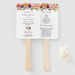 Leque Marsala Blush Floral Program Fan