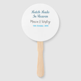 Leque Match made in heaven blue black couple name date