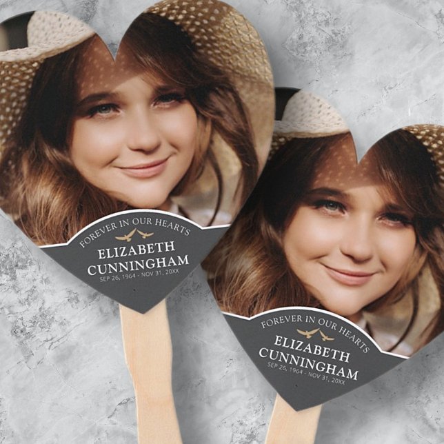 Leque Memória Personalizada de Foto Clássica do Funeral  (Criador carregado)
