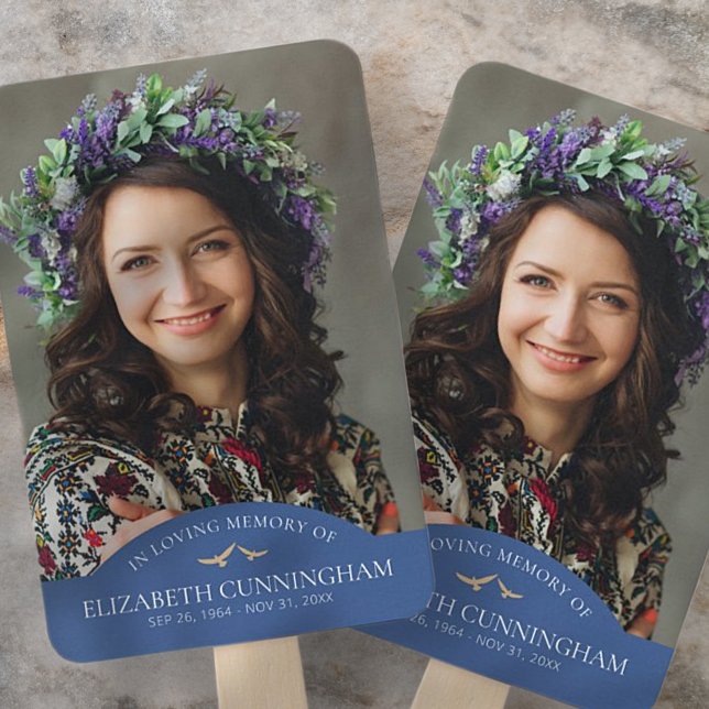 Leque Memorial Funeral Clássico Aves Fotografias Lembran (Criador carregado)