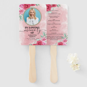 Leque Memorial Rosy Floral Celebração da Vida