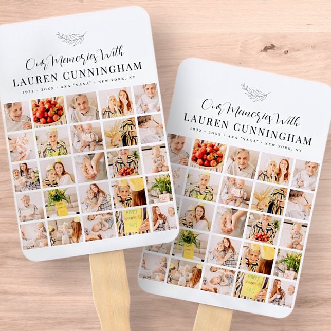 Leque Memorial Simple Modern Minimalist 25 Colagem de Fo (Criador carregado)