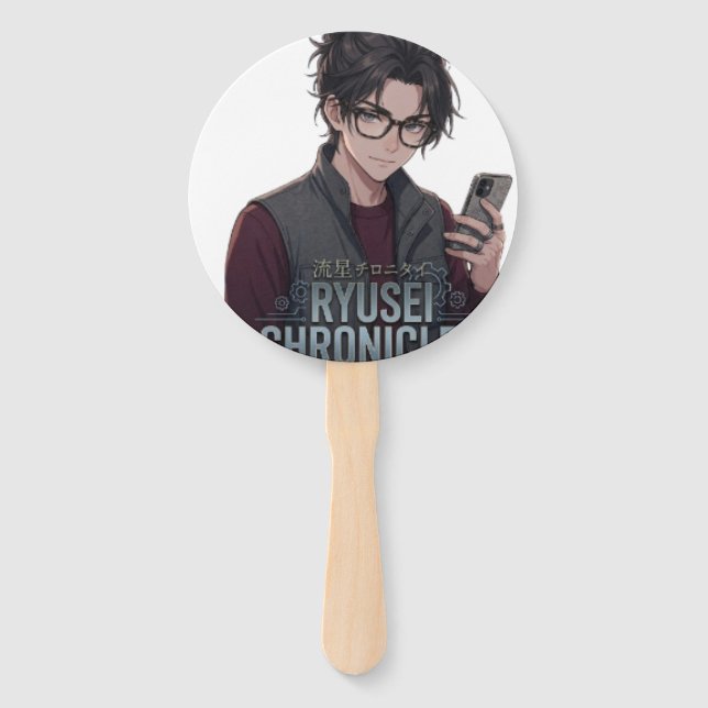 Leque Menino Anime Ryusei-Chronicler - Estética de Tecno (Frente)