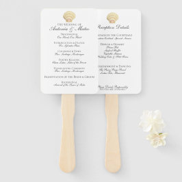 Leque Menu do Programa de Casamento Seashell do Solteiro