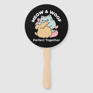 Leque Meow & Woof Perfect Toga - Gato e Cachorro Bonitos