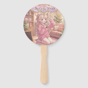 Leque Meu Mundo Aconchegante: Estética de Sala Kawaii e