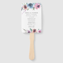 Leque Midnight Blooms | Programa de Casamento Personaliz