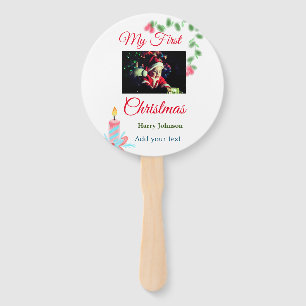 Leque Minha primeira vela de Natal adiciona o nome da fo