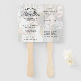 Leque Minimalist Calligraphy monogram Wedding Program