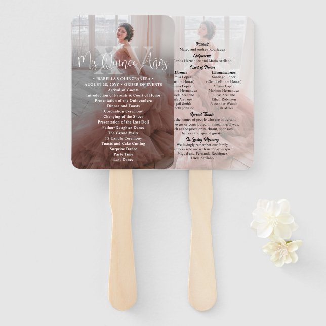 Leque Mis XV Años Modern 2 Fotografia Quinceañera (Frente e Verso)