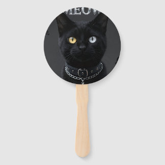 Leque Místico Gótico: Estética de Gato Preto e Cromo "ME
