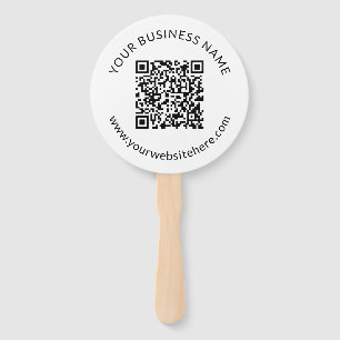 Leque Modelo de código QR carregado com texto editável