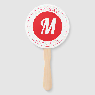 Leque Modelo de Monograma e Texto Circular Personalizáve
