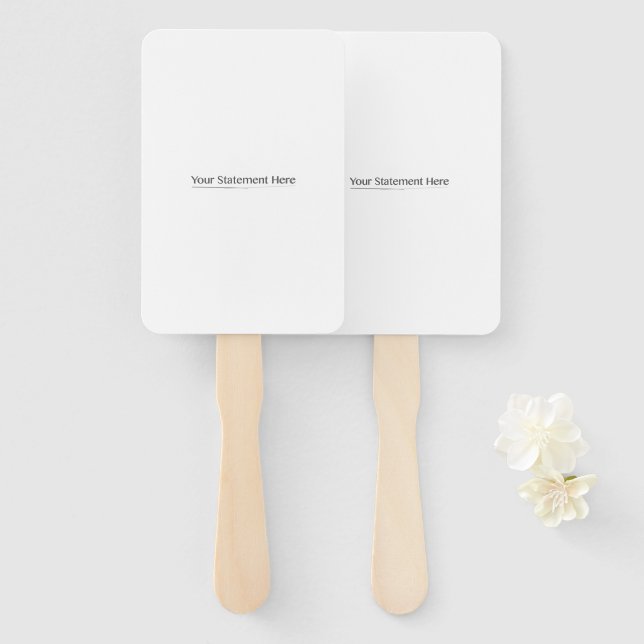 Leque Modelo para Ajustado Quadrar seu texto aqui, White (Frente e Verso)