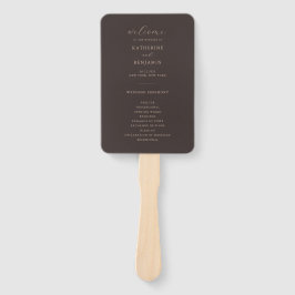Leque Modern Brown Minimalist Wedding Program