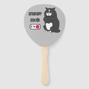 Leque Modo rabugento em gato gordo engraçado