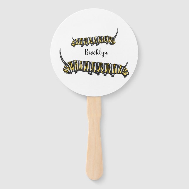 Leque Monarch caterpillar cartoon illustration  (Frente)