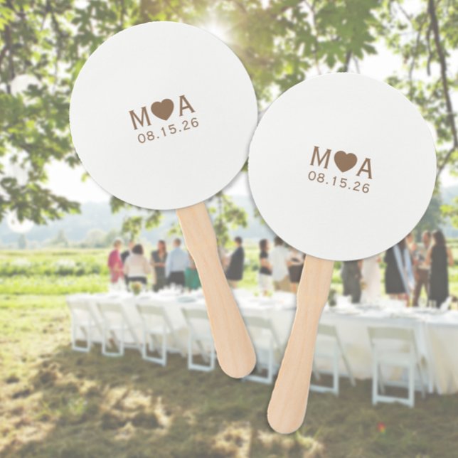 Leque Monograma de Casal de Casamento (Wedding Couple Monogram Hand Fan (multiple shown))