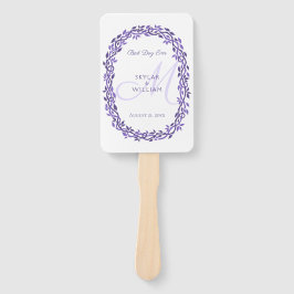 Leque Monograma de Casamento em Púrpura Woodsy Melhor Di