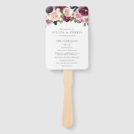 Leque Moody Plum Floral e Fig Wedding Program
