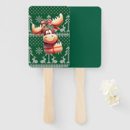 Leque Mose de desenho animado em padrão verde