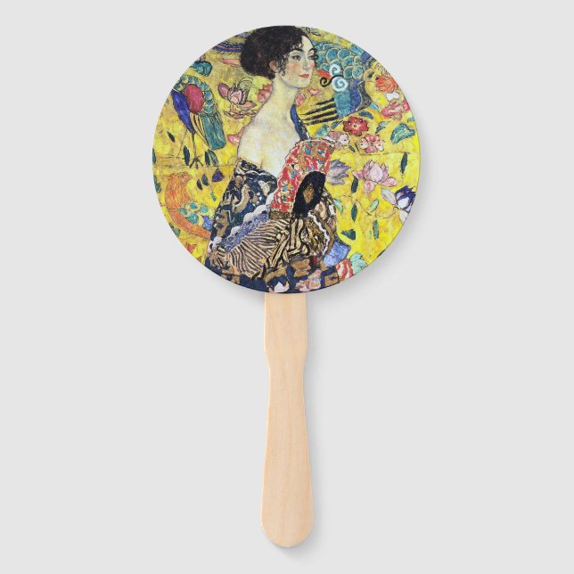 Leque Mulher com ventilador por Gustav Klimt (Verso)