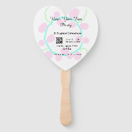 Leque New year eve party scan QR RSVP name pink blue 