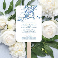 Newport, RI Map Weding Program Elegant Marinho