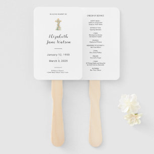 Leque No Loving Memory Funeral Program Floral Cross