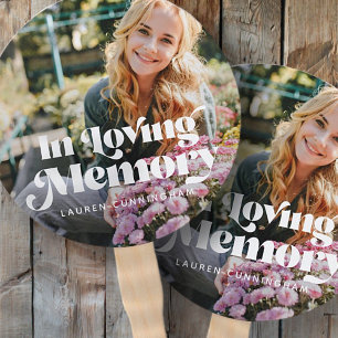 Leque No Loving Memory Vintage Retro Memorial Photo