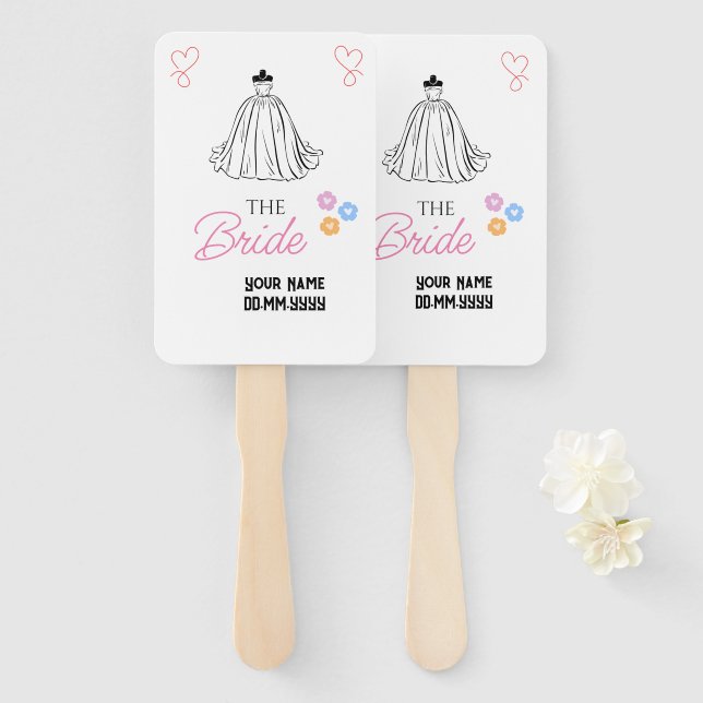 Leque Noiva Personalizada: Um Toque Legal para o Seu Cas (Frente e Verso)