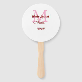 Leque Nome do pelotão de noiva: monograma bridesmaid dat