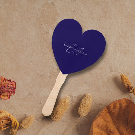 Leque nome minimalista clássico azul e branco personaliz