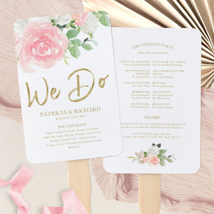 Leque Nós Fazemos Programa de Casamento Floral Rosa Cor-