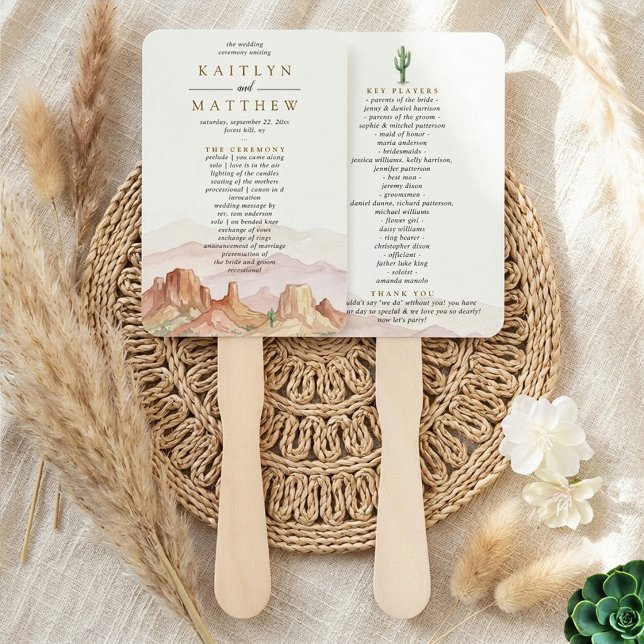 Leque O Conjunto de Casamento Watercolor Desert Range - (Criador carregado)