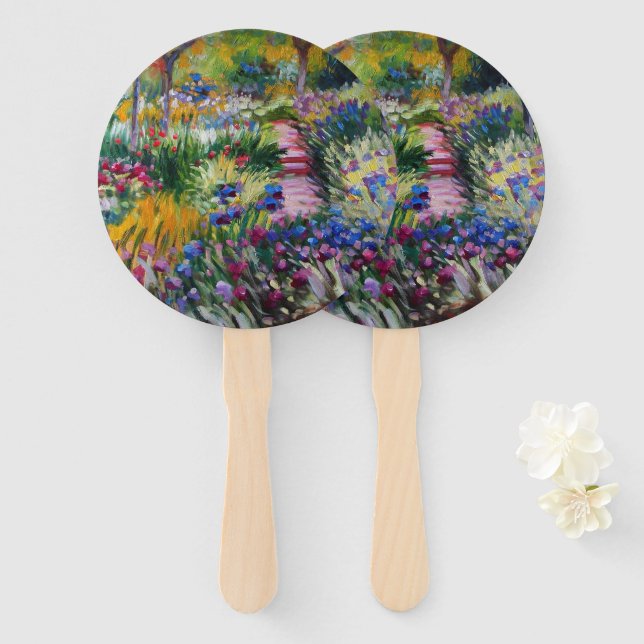 Leque O Jardim Íris de Claude Monet (Frente e Verso)