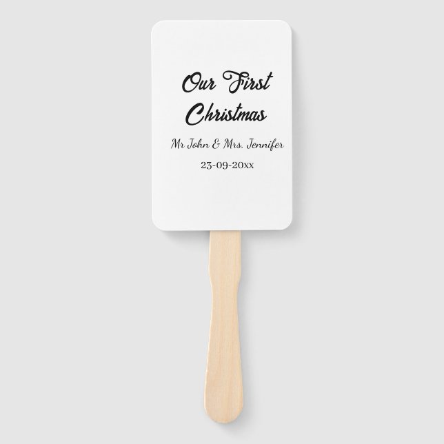 Leque O nosso primeiro Natal, Sr. e Sra. casal, data (Frente)