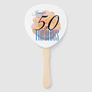 Leque O pêssego pálido aumentou 50 e aniversário