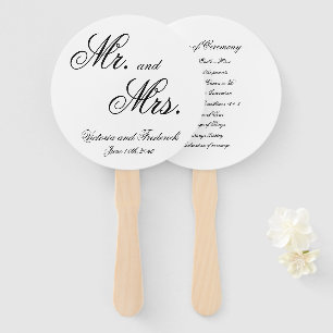 Leque O Sr. e a Sra. Elegant Calliographic Wedding Progr