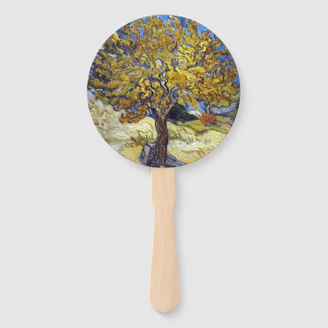 Leque Obra-Prima da Arte da Amoreira de Van Gogh (Frente)