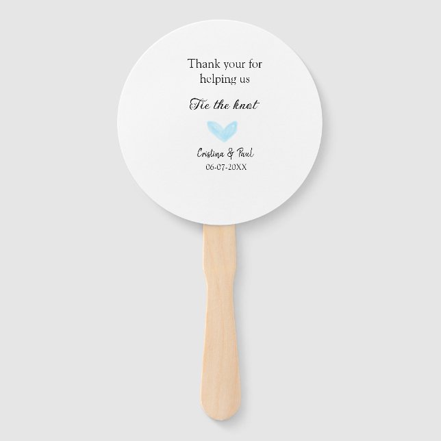 Leque obrigado que amarre o nó azul do casamento. (Frente)