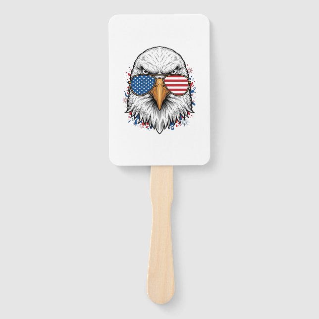 Leque Óculos de Sol Águia Patriótica Camisa Vector Vinta (Frente)
