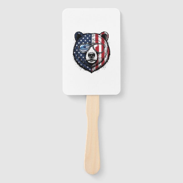 Leque Óculos de Sol do Urso Patriota Camisa Vector Vinta (Frente)