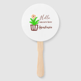 Leque Olá, sou novo aqui, chá de fraldas, crianças, folh