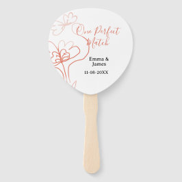 Leque One Perfect match terracotta wedding couple name f